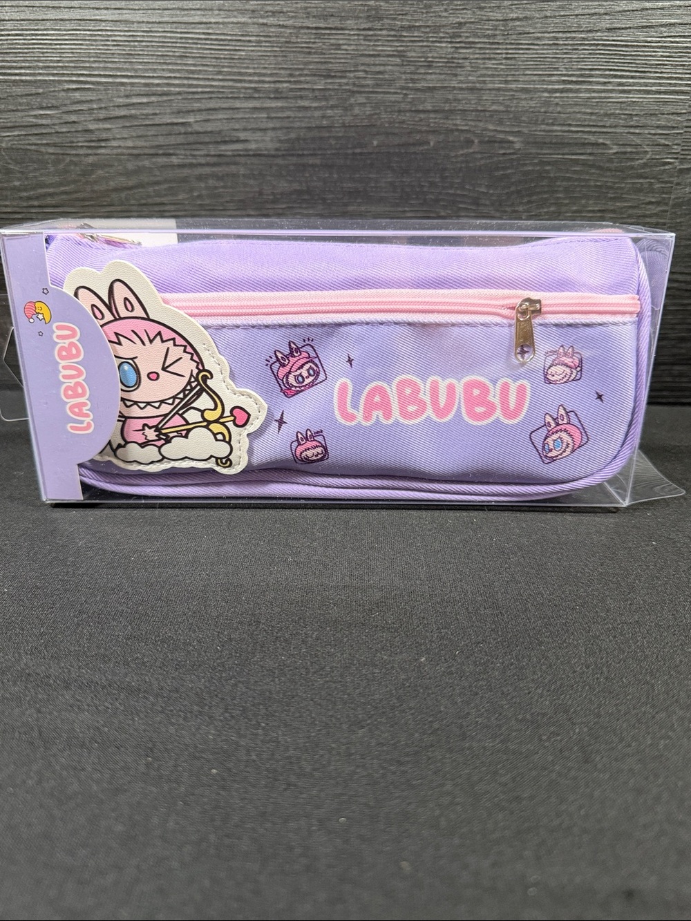 LABUBU Purple Pink Zip Pencil Case